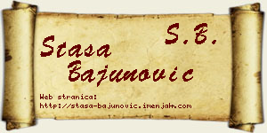 Staša Bajunović vizit kartica